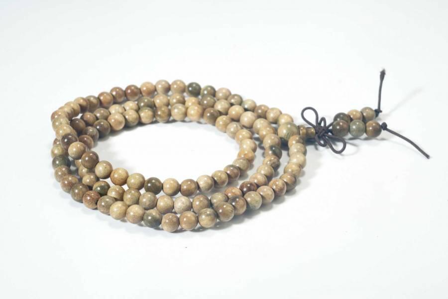 上海都达杂项专场八十一【全场包邮】  天然绿檀木0.6多圈圆珠手串63-316