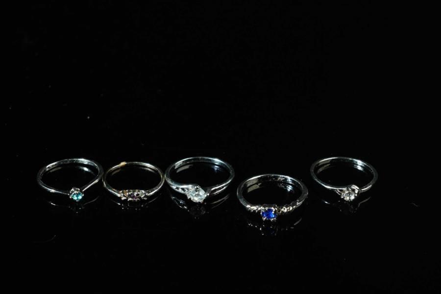 上海都达杂项专场八十一【全场包邮】  镀银皓石戒指 10枚65-322