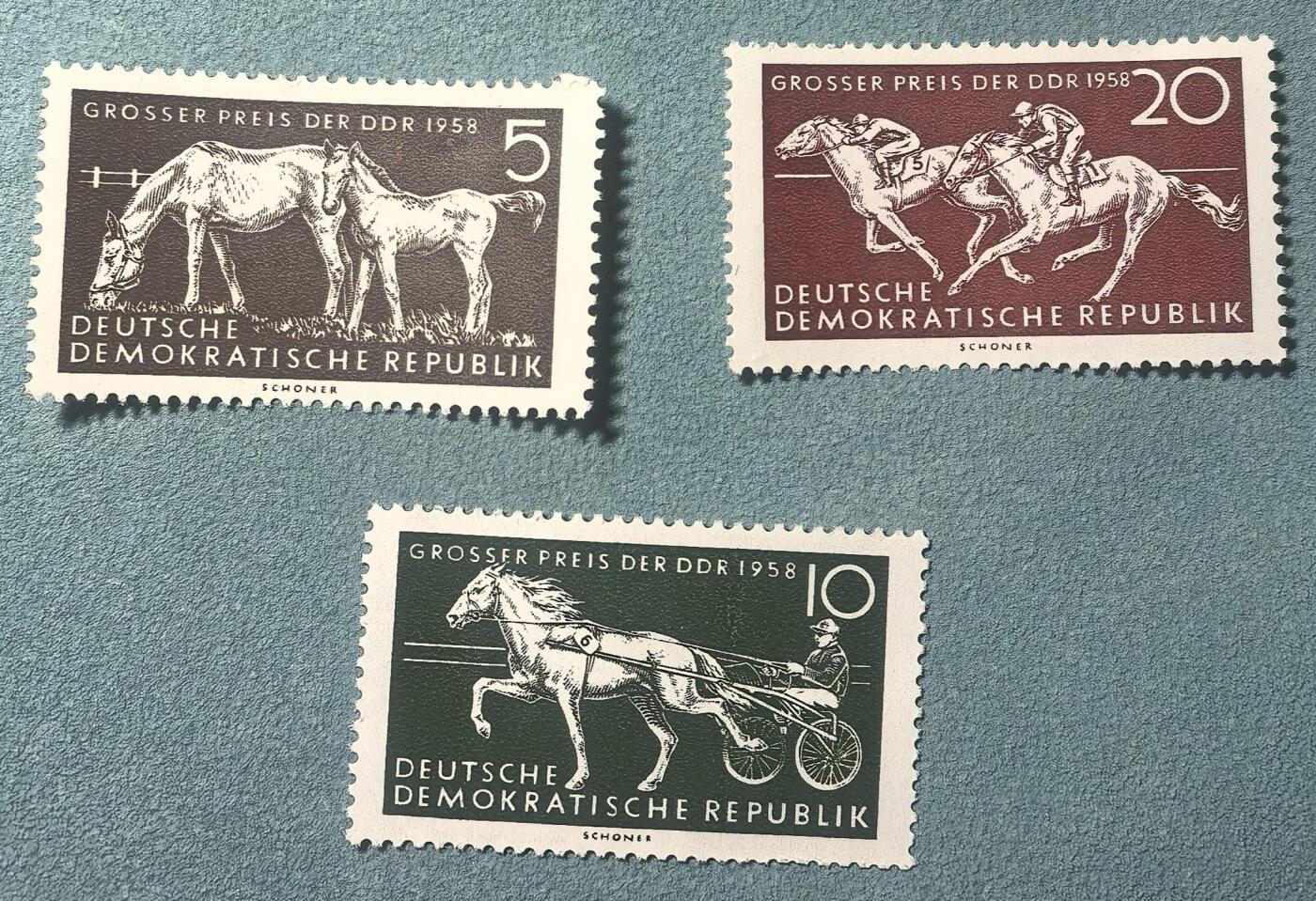 盛世勋华——号角文化勋章邮票专场拍卖第314期 东德邮政1958年发行 3全新票 赛马