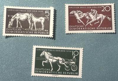 盛世勋华——号角文化勋章邮票专场拍卖第314期 - 东德邮政1958年发行 3全新票 赛马