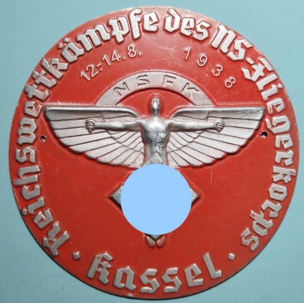 盛世勋华——号角文化勋章邮票专场拍卖第314期 德国（1939）NS飞行团（NSFK）1938年卡塞尔全国飞行竞赛纪念章 大尺寸 极为少见