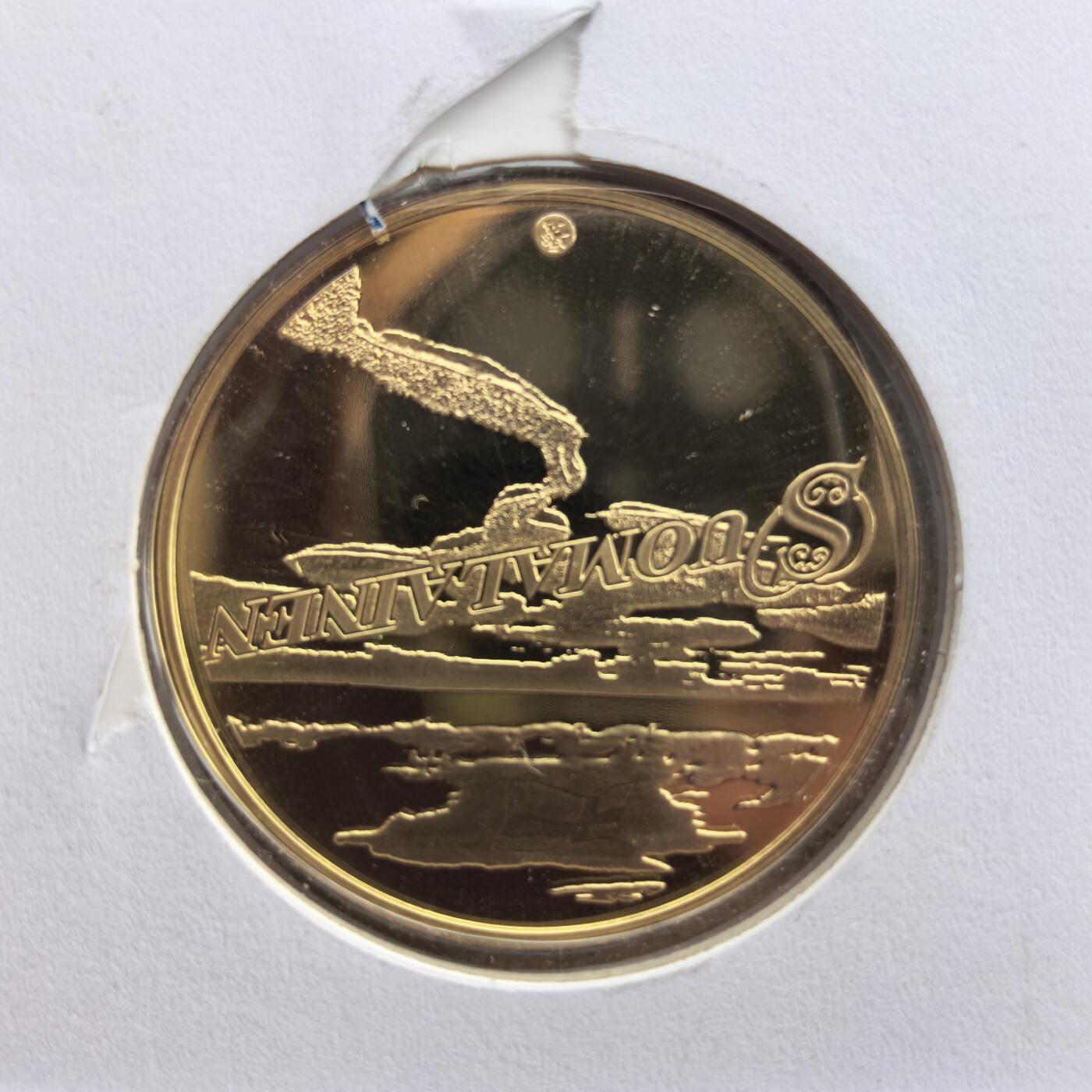 道一币馆币章第一百七十四场 邮币封 芬兰2012年赫尔辛基奥运会60周年镀金纪念章