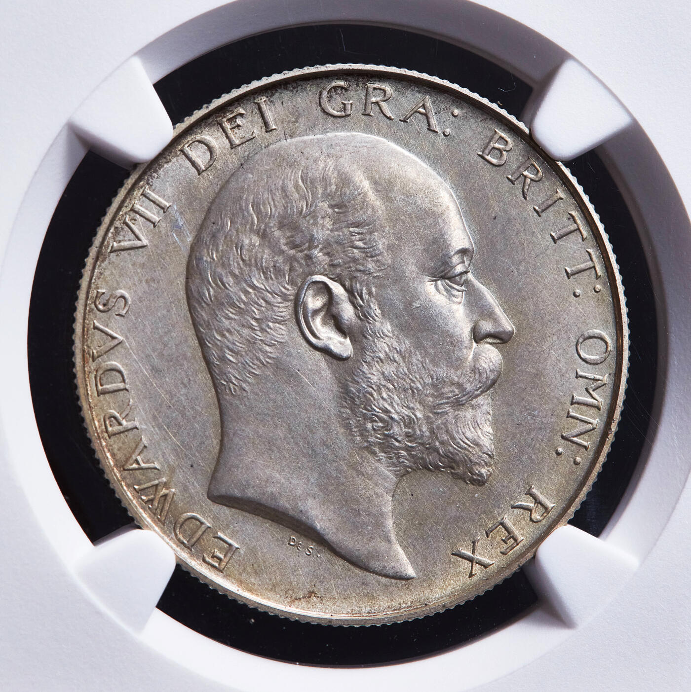 【俄甄集藏】满园春色-2026年(051)04-22星期三 晚 19:30 全场包邮 英国1902年爱德华七世精制1/2克朗银币，NGC PF63 MATTE，黄油彩包浆，磨砂底板