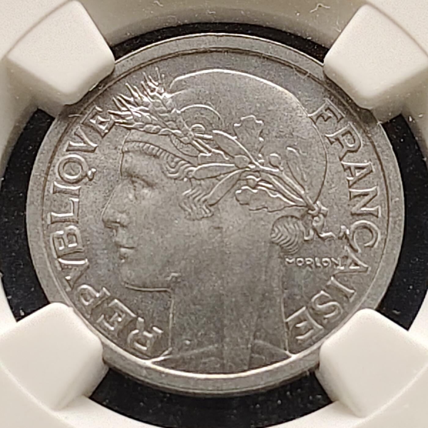 【全场包邮】纯粹捡漏拍521场 法国1959年1法郎-NGC MS64
