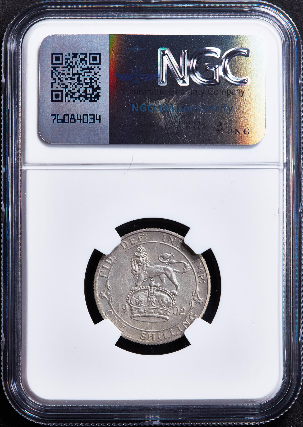 【俄甄集藏】满园春色-2026年(051)04-22星期三 晚 19:30 全场包邮 英国1902年爱德华七世精制1先令银币，NGC PF62 MATTE，黄油彩包浆，磨砂底板