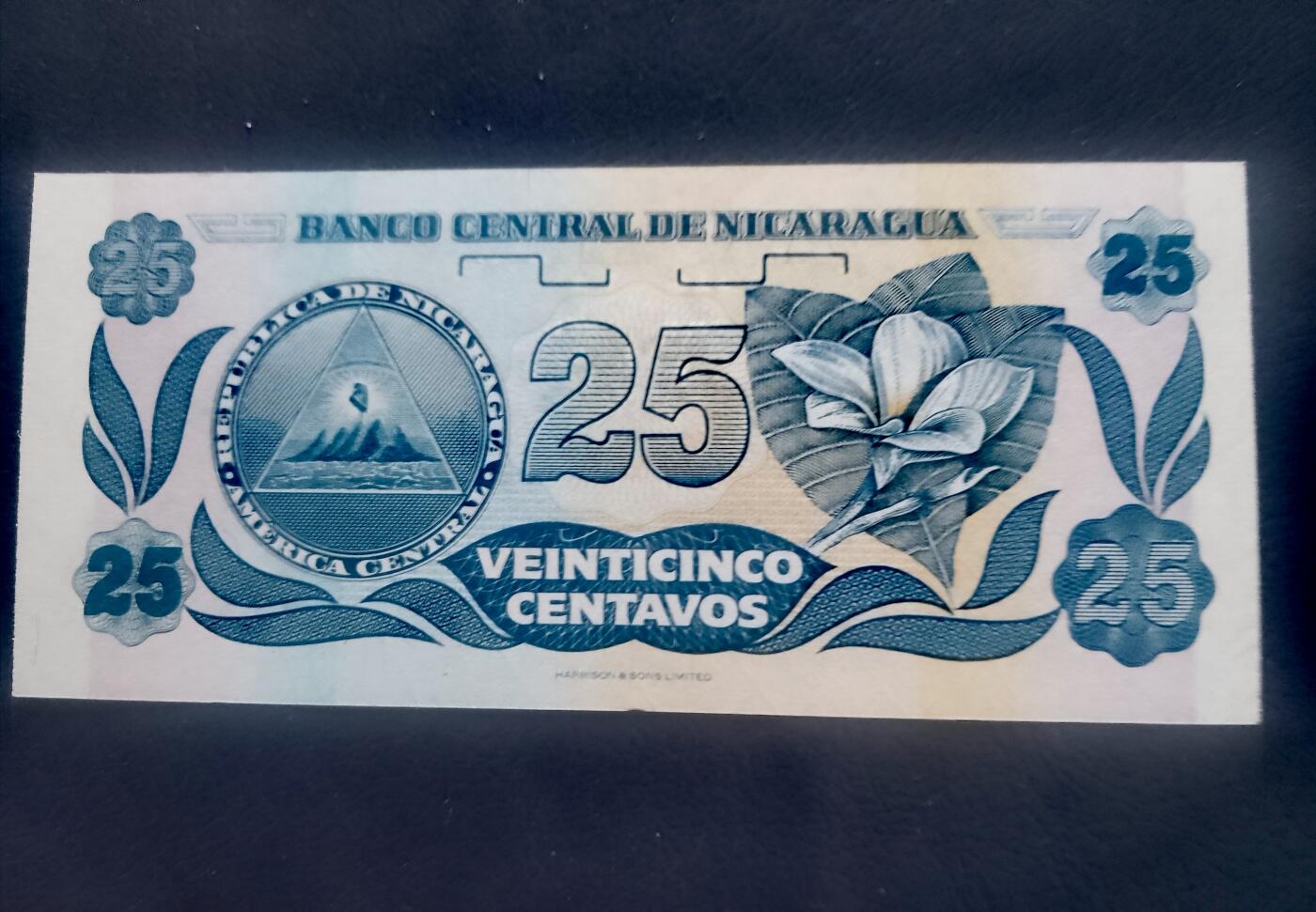 全新尼加拉瓜1991年0.25科多巴靓品纸币