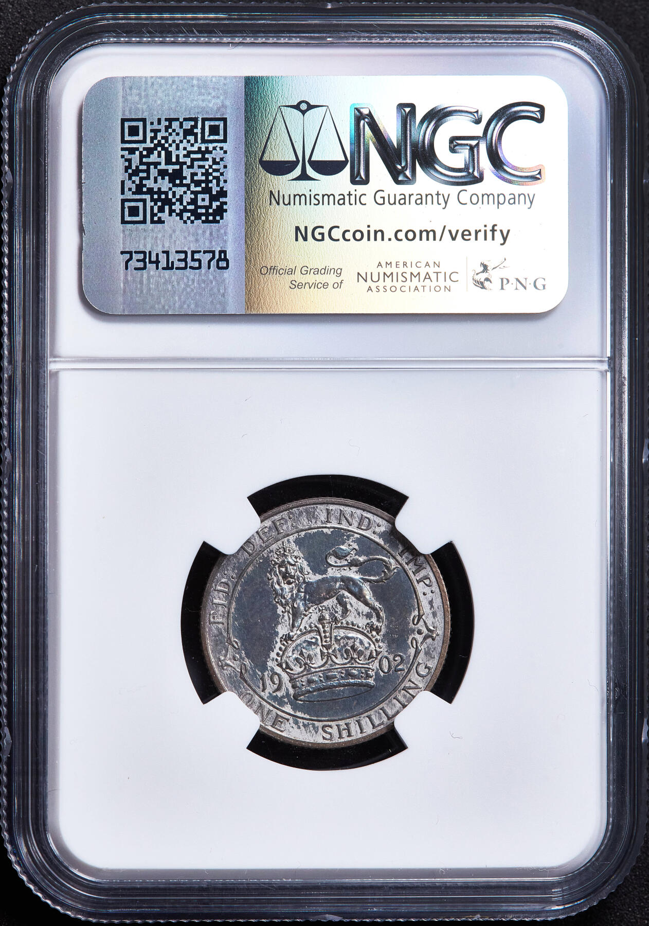 【俄甄集藏】满园春色-2026年(051)04-22星期三 晚 19:30 全场包邮 英国1902年爱德华七世精制1先令银币，NGC PF61 MATTE，五彩酱彩老包浆，磨砂底板