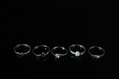 上海都达杂项专场102【全场包邮】  镀银皓石戒指 10枚65-322