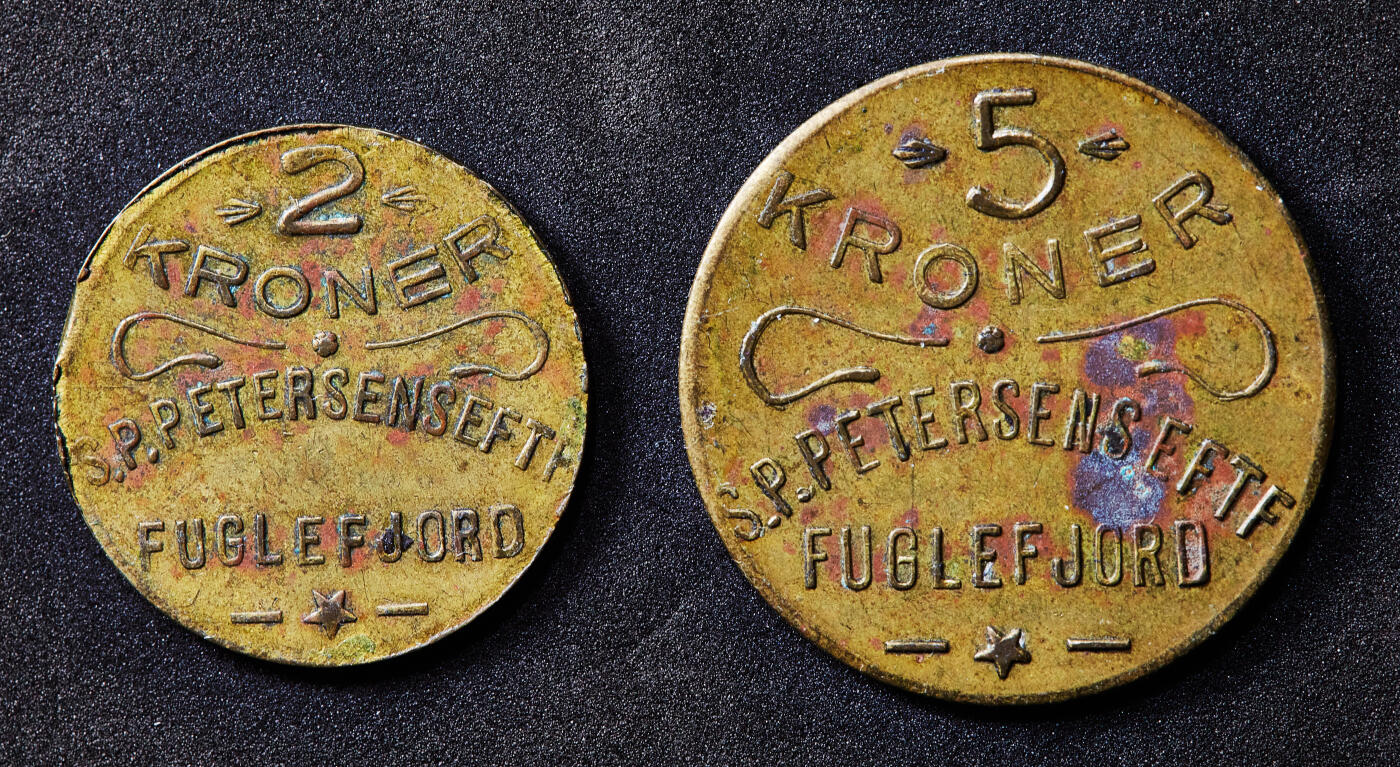 【俄甄集藏】满园春色-2026年(051)04-22星期三 晚 19:30 全场包邮 挪威1905-1950年斯匹次卑尔根富格勒峡湾5欧尔-5克朗商业代用铜币6枚全套，稀有品种