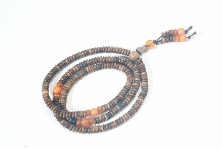 上海都达杂项专场八十一【全场包邮】  天然绿檀木多圈片珠手串63-317