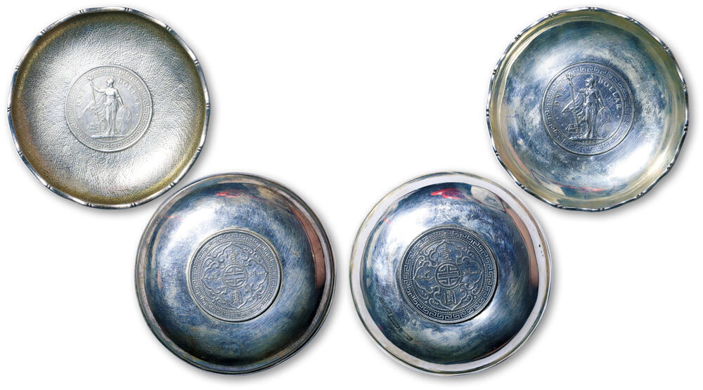 德泉缘2026年三亚春季拍卖会 英属贸易站洋壹圆银盘一对  带原盒