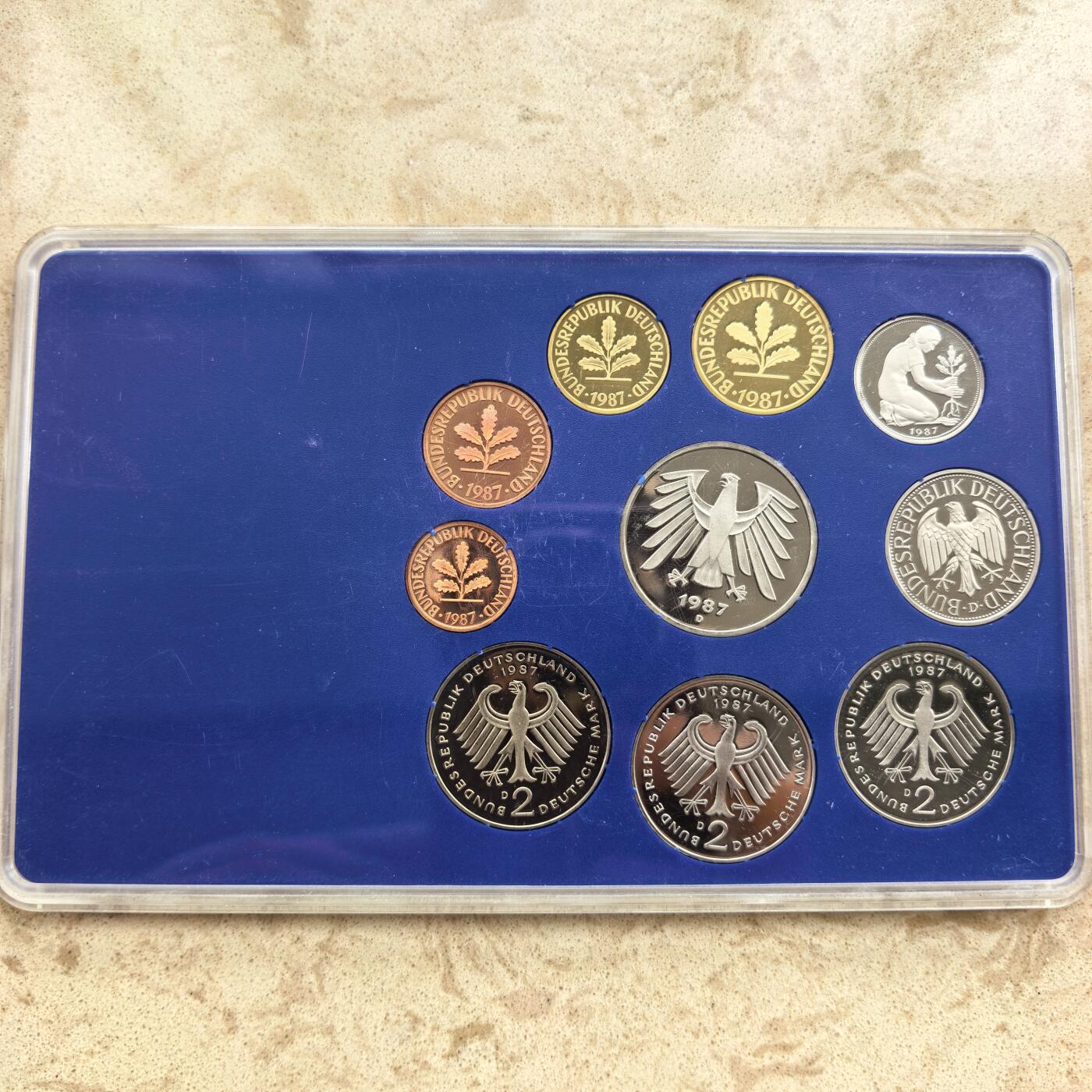 道一币馆币章第一百七十四场 原包装 德国1987年精制套币全套十枚-D标慕尼黑造币厂