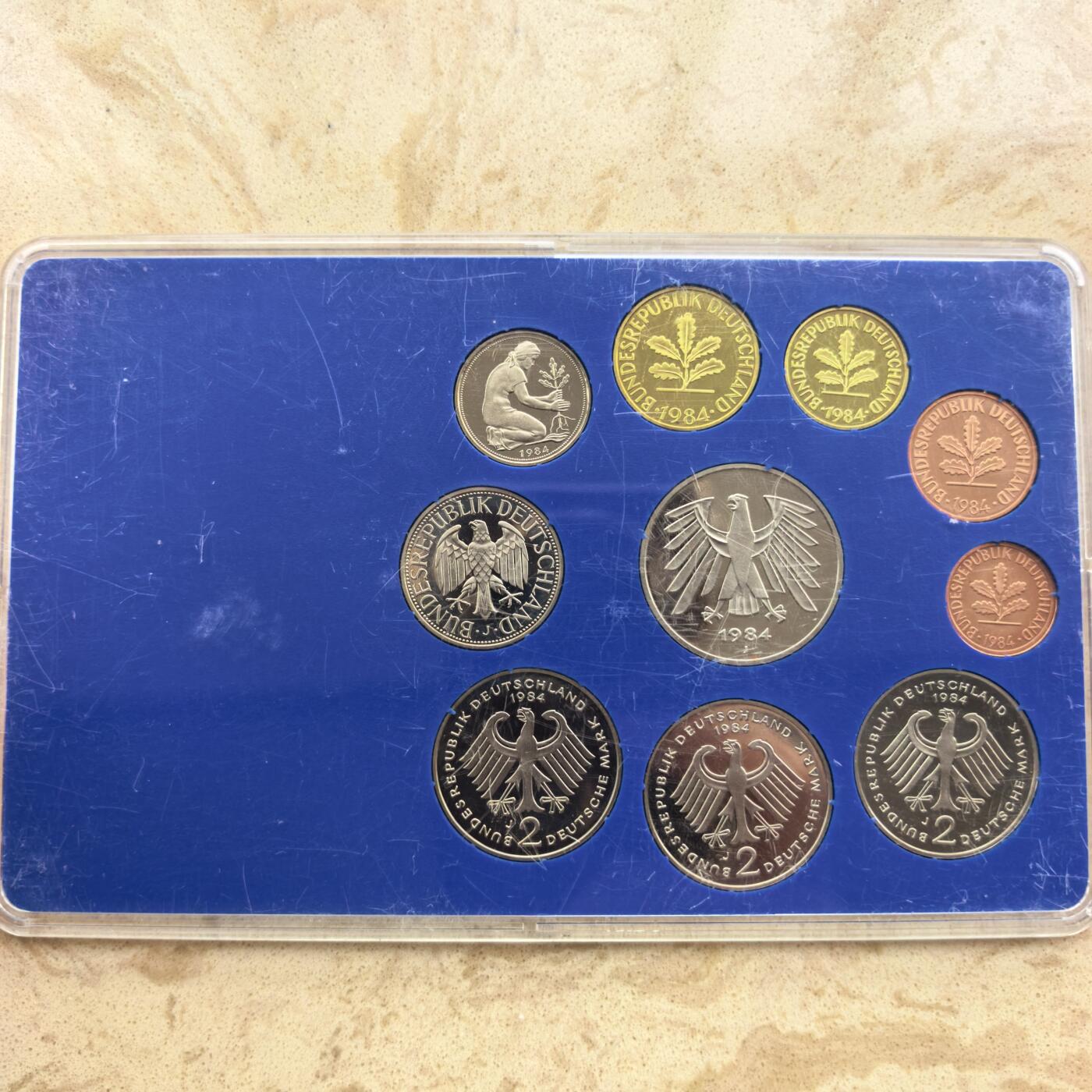 道一币馆币章第一百七十四场 原包装 德国1984年精制套币全套十枚-J标汉堡造币厂
