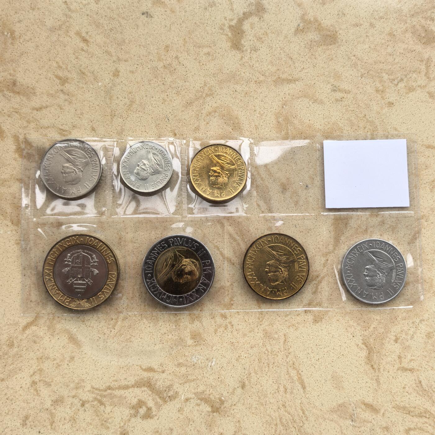 道一币馆币章第一百七十四场 梵蒂冈1999年纪念套币七枚