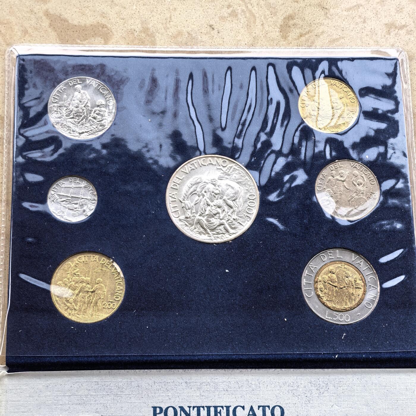 道一币馆币章第一百七十四场 原包装 梵蒂冈1994年清年套币七枚 含1000里拉银币