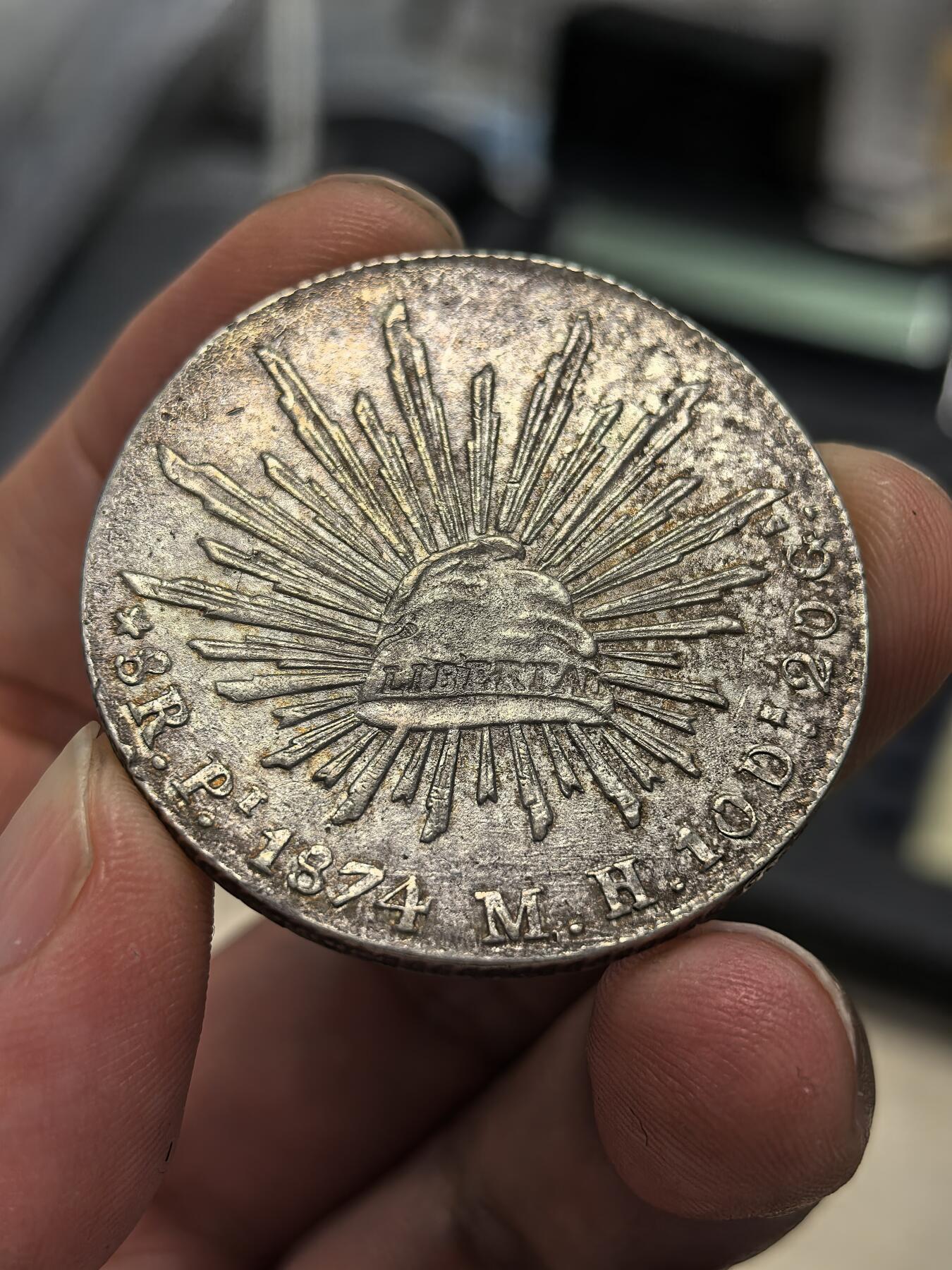 博洋堂世界钱币拍卖第168期（全场包邮） 墨西哥1874年PI MH版花边鹰洋 好品无戳