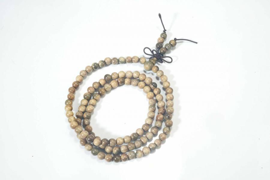 上海都达杂项专场八十一【全场包邮】  天然绿檀木0.6多圈圆珠手串63-316