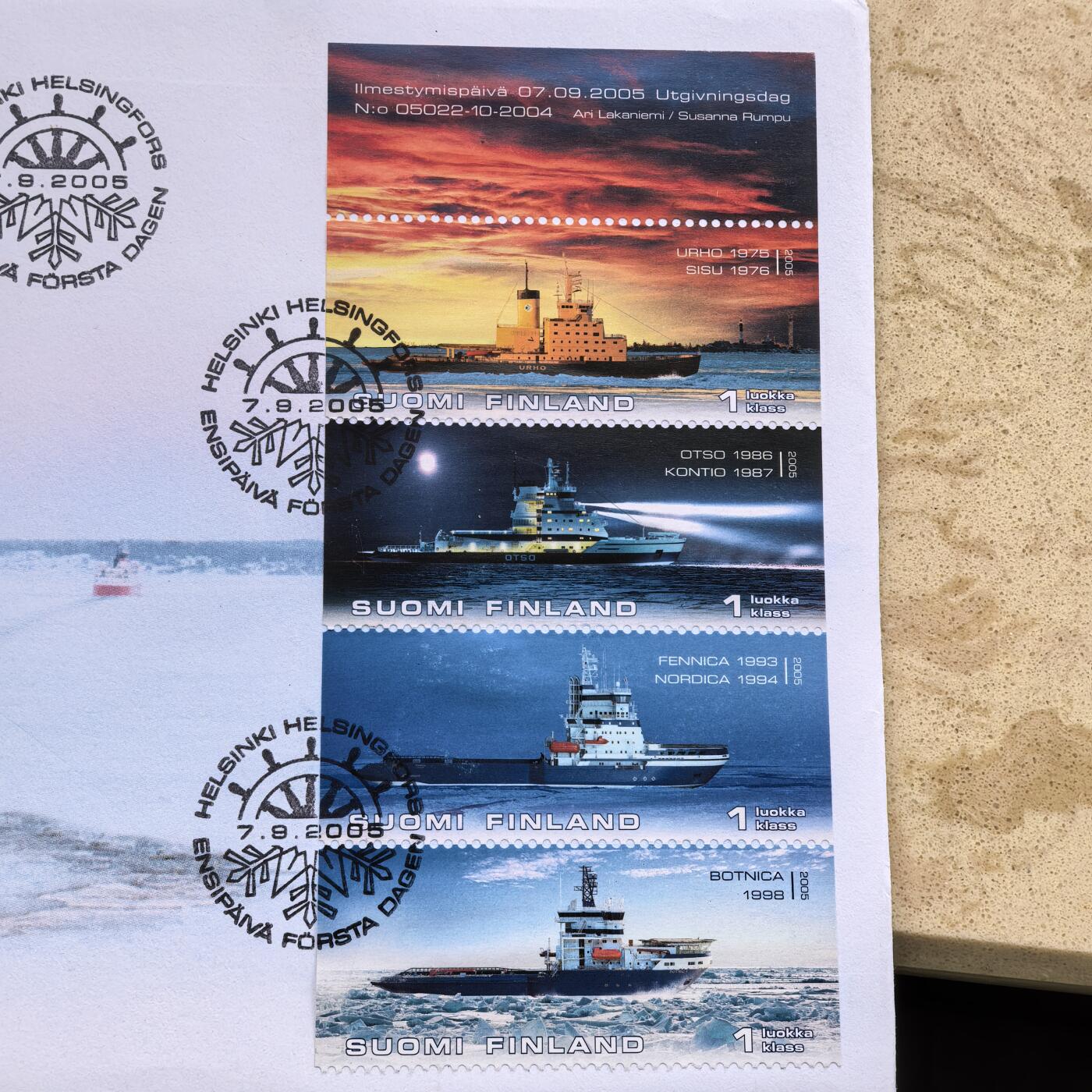 道一币馆币章第一百七十四场 邮币封 芬兰1972年破冰船5马克铜币 首年