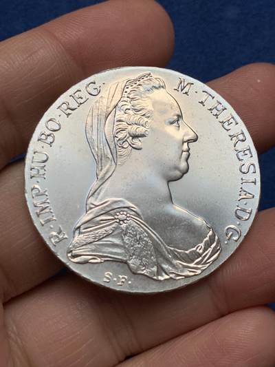 《竞宝斋》第479场 周日，周一 2场连拍 （全场包邮）20级店铺 欢迎送拍 - 全新品相 奥地利 1780年（后铸）大奶妈银币