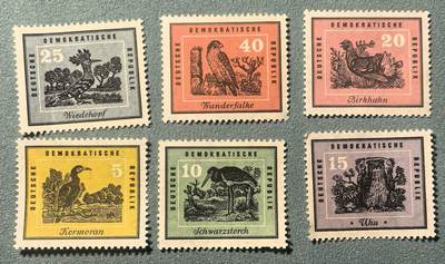 盛世勋华——号角文化勋章邮票专场拍卖第314期 - 东德邮政1959年发行 6全新票 本国鸟类