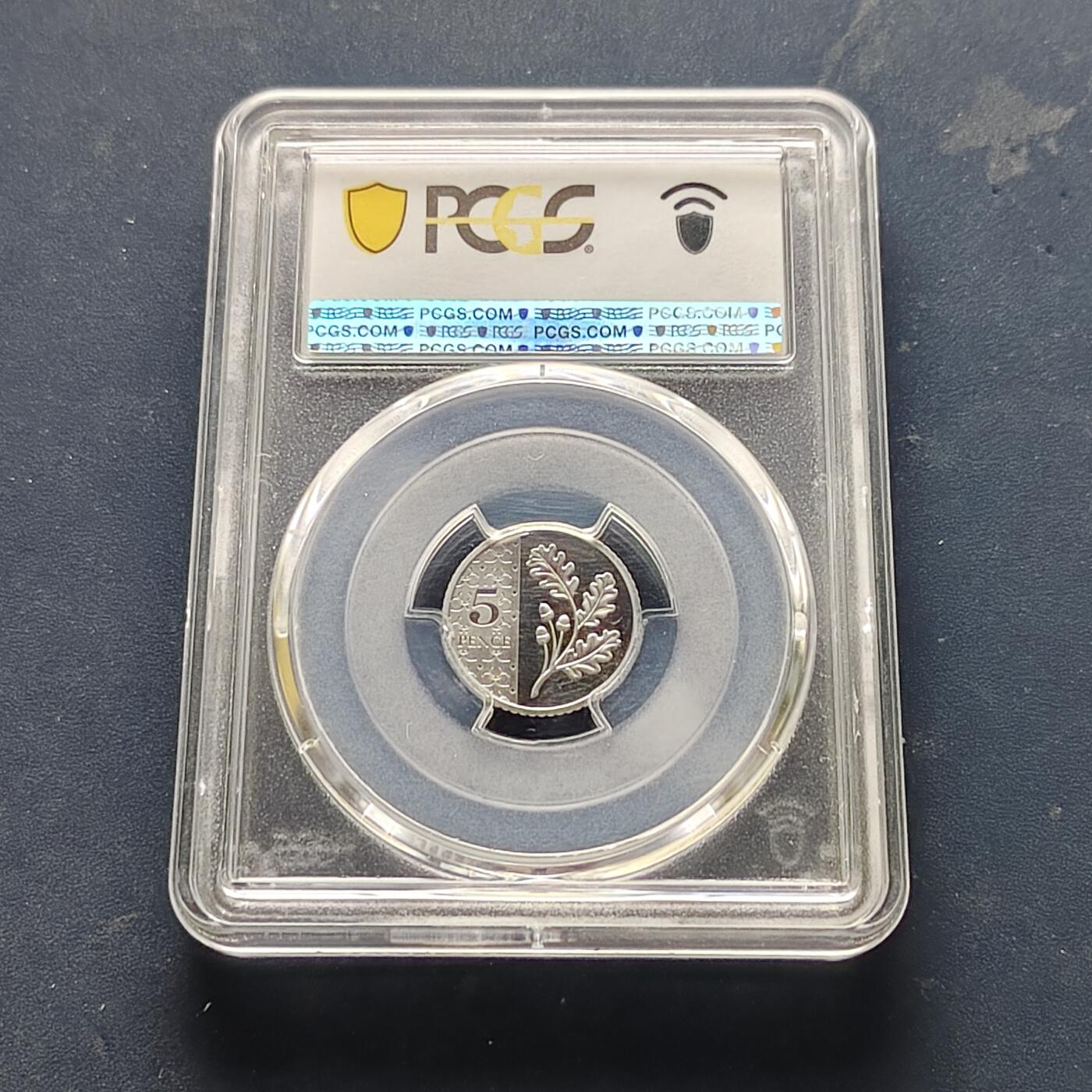 【全场包邮】纯粹捡漏拍521场 【收藏级·冠军分】英国2023年登基首年皇冠标5便士橡树-PCGS PR69 DCAM