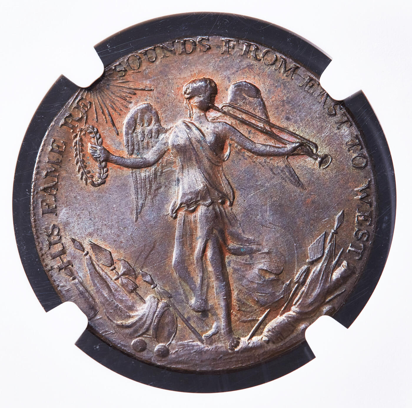 【俄甄集藏】满园春色-2026年(051)04-22星期三 晚 19:30 全场包邮 英国1794年萨福克郡伯里圣埃德蒙兹查尔斯·康沃利斯侯爵头像1便士名誉女神墨菲代用铜币，NGC MS63，巧克力包浆，高浮雕，原光品相，名誉品种