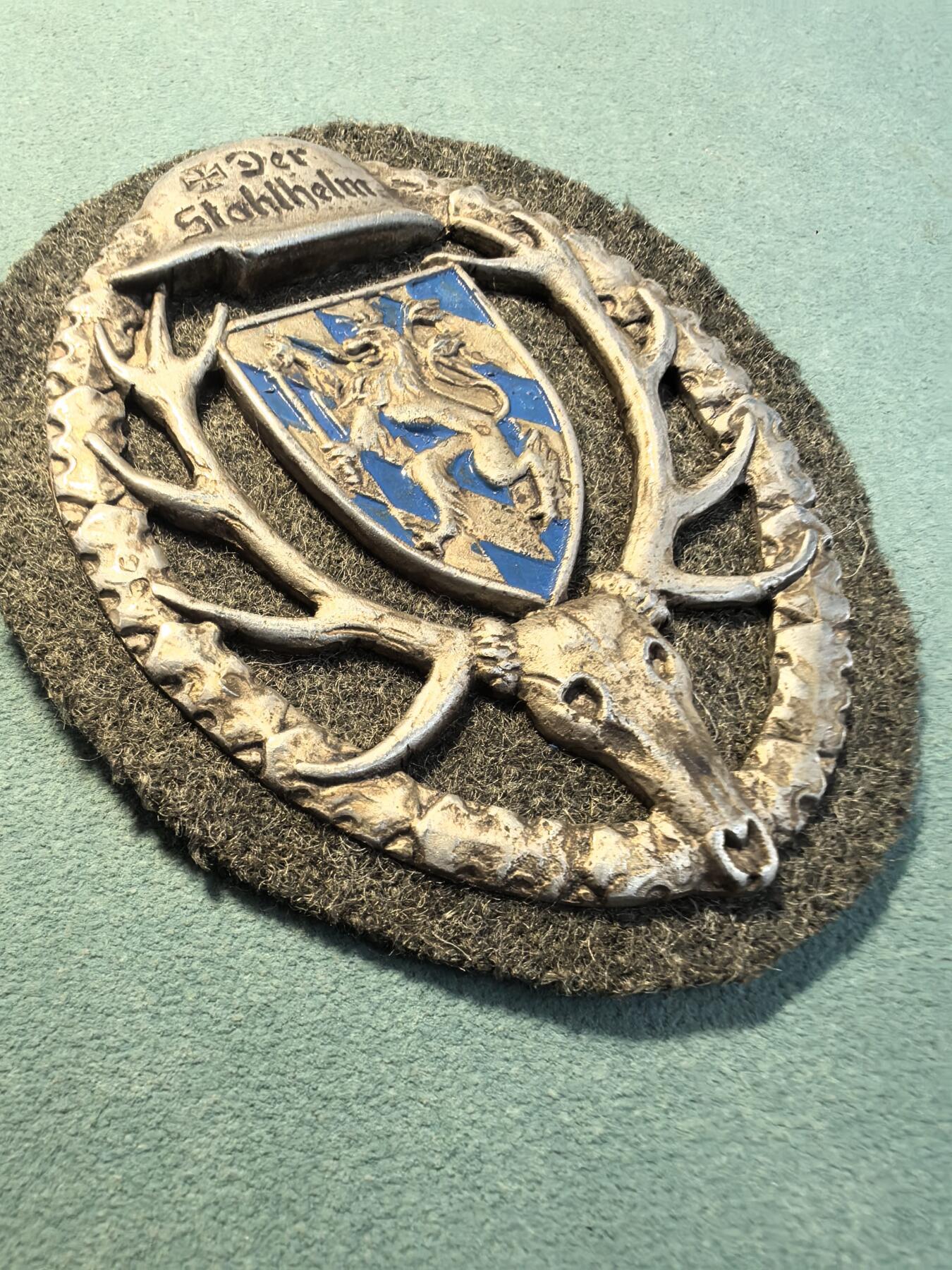 盛世勋华——号角文化勋章邮票专场拍卖第314期 德国（1939）钢盔团巴伐利亚狩猎组织纪念证章 极为少见