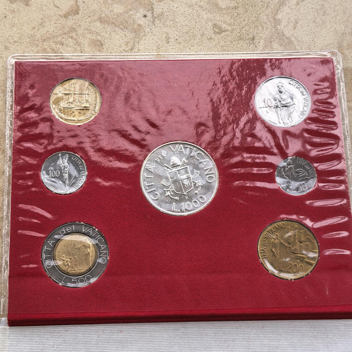 道一币馆币章第一百七十四场 原包装 梵蒂冈1991年清年套币七枚 含1000里拉银币
