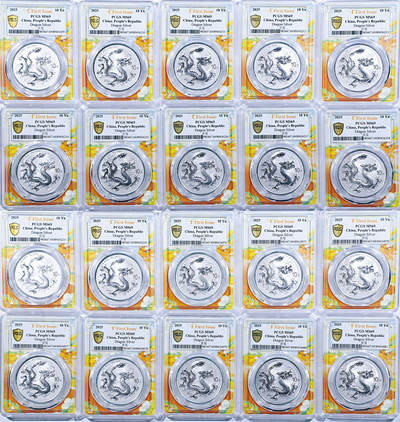 德泉缘2026年三亚春季拍卖会 - 2025版中国龙银质纪念币一组 20 枚  PCGS MS69