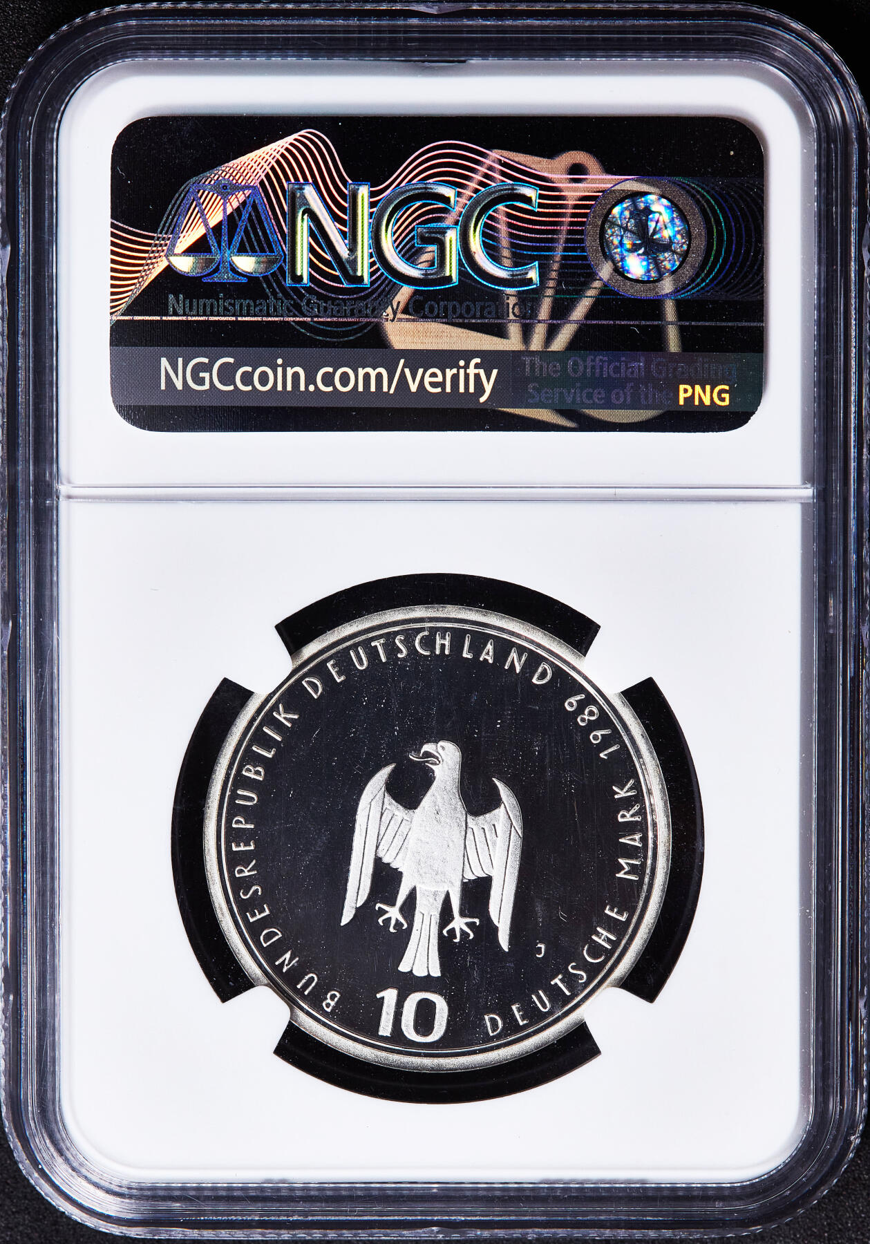 【俄甄集藏】满园春色-2026年(051)04-22星期三 晚 19:30 全场包邮 德国1989年J版纪念汉堡港建成800周年10马克精制银币，NCG PF68UC，重15.5克，625银，发行量35000枚