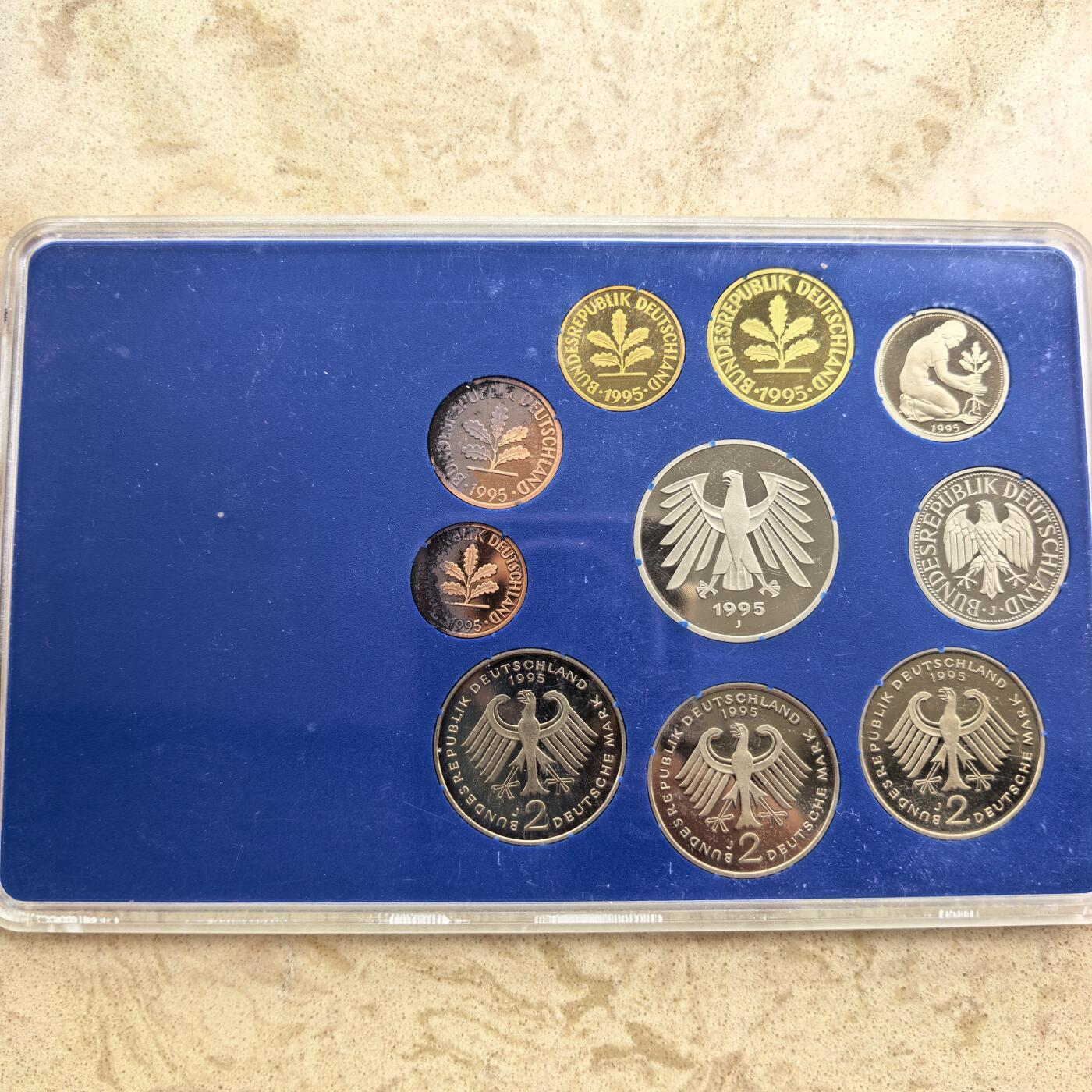 道一币馆币章第一百七十四场 原包装 德国1995年精制套币全套十枚-J标汉堡造币厂