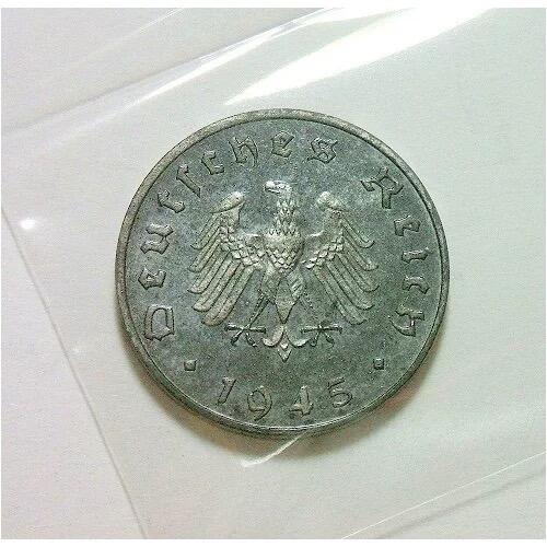 极稀 盟军占德国 1945年F版10芬尼拔毛鹰 精制PROOF版