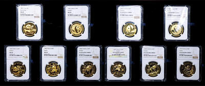 德泉缘2026年三亚春季拍卖会 - 1982-1991中国熊猫1盎司金币100元一组10枚 NGC PF69