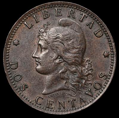 修遠堂世界钱币第111期 - 1890 年阿根廷 2 分铜币