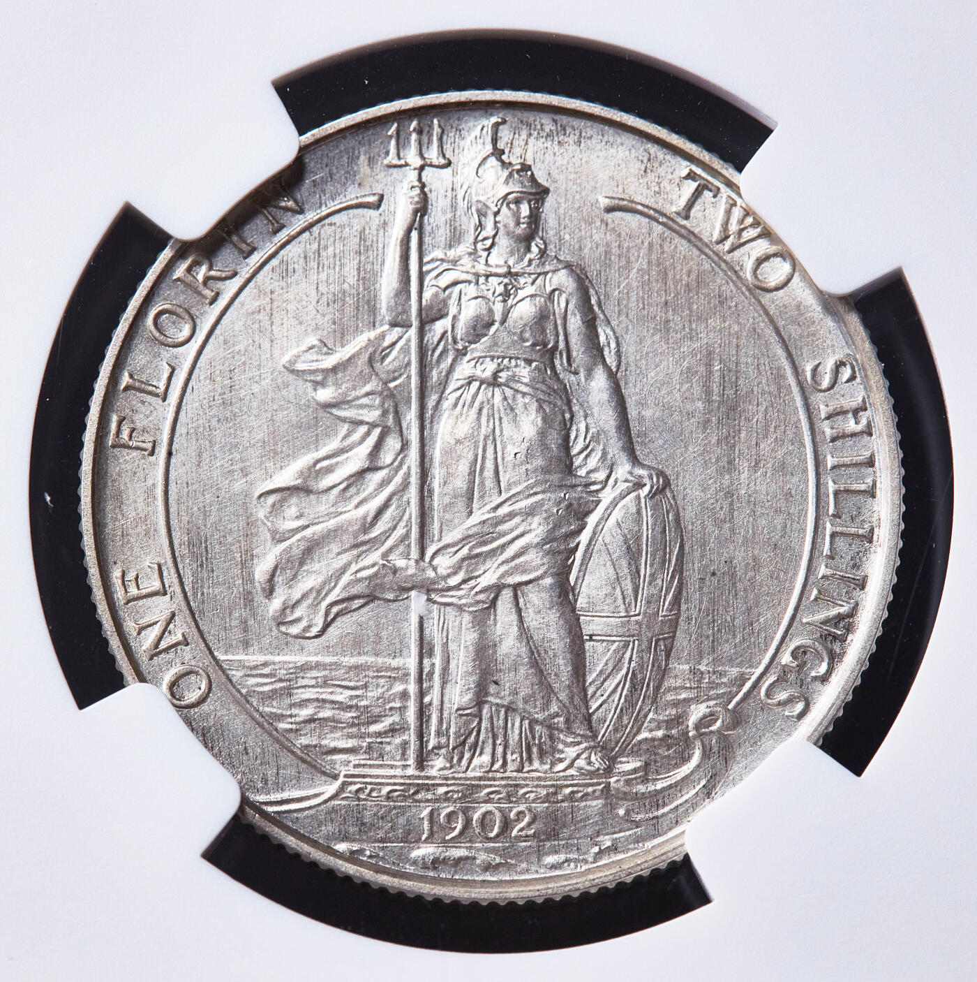 【俄甄集藏】满园春色-2026年(051)04-22星期三 晚 19:30 全场包邮 英国1902年爱德华七世精制海神1福林银币，NGC PF61 MATTE，黄油彩包浆，磨砂底板，名誉品种