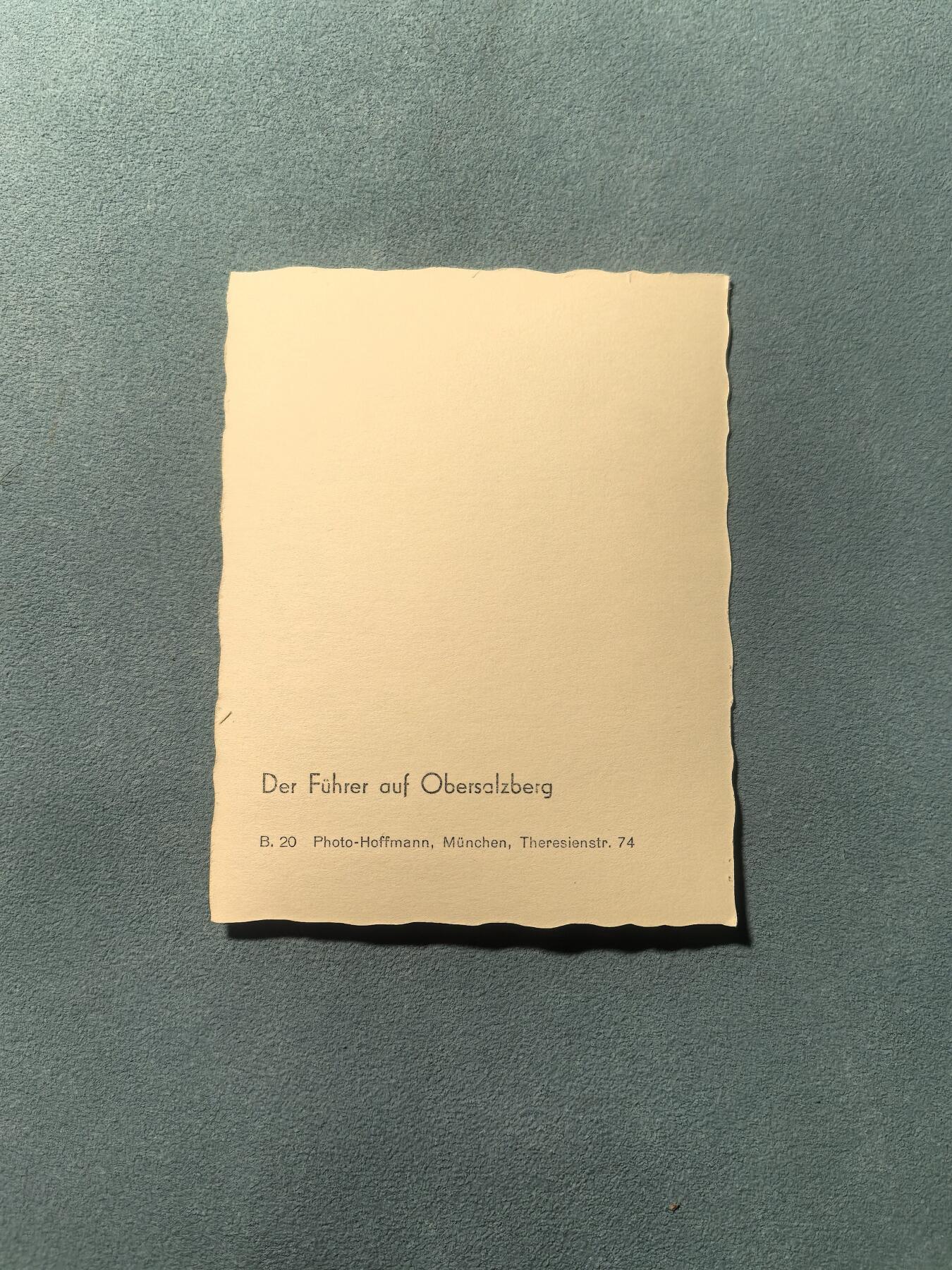 盛世勋华——号角文化勋章邮票专场拍卖第314期 德国（1939）官方摄影师海因里希·霍夫曼照片 小胡子在贝希特斯加登