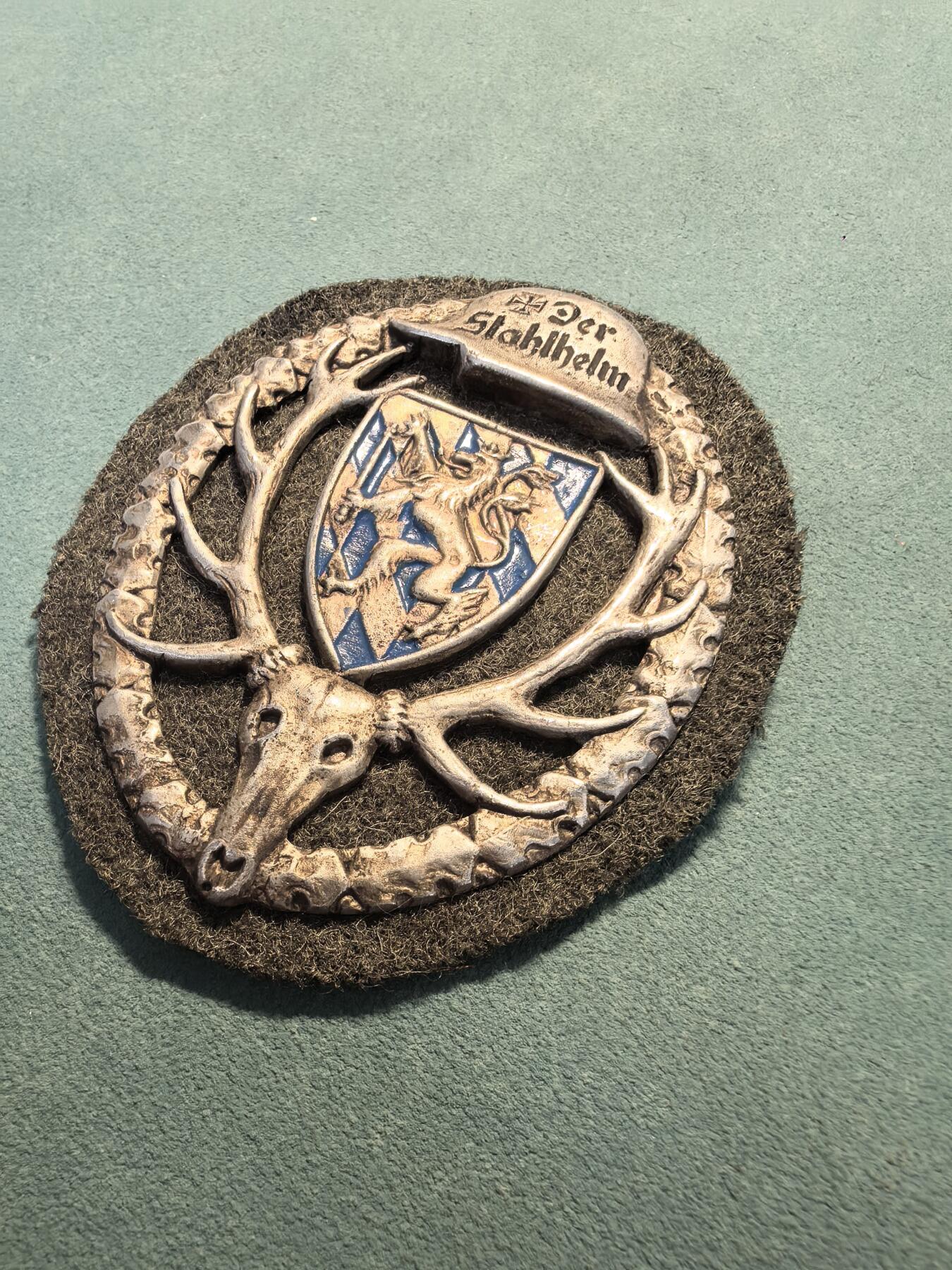 盛世勋华——号角文化勋章邮票专场拍卖第314期 德国（1939）钢盔团巴伐利亚狩猎组织纪念证章 极为少见