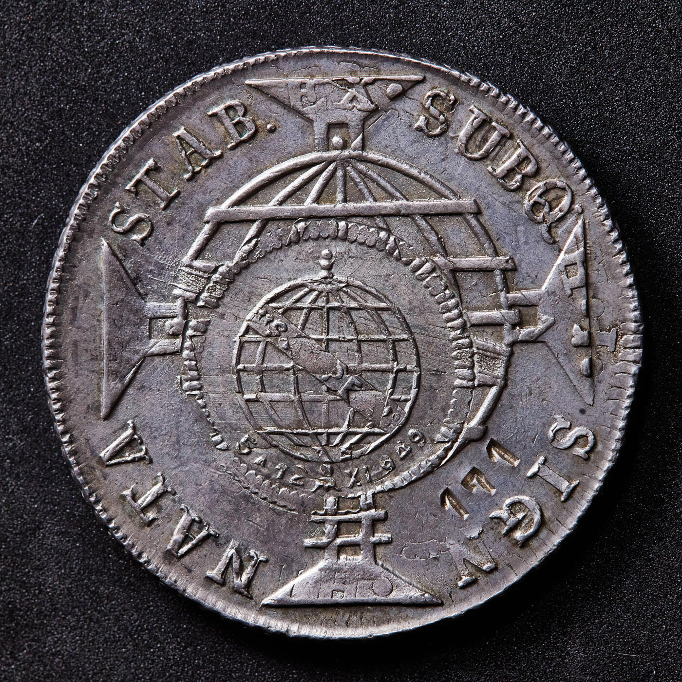 【俄甄集藏】满园春色-2026年(051)04-22星期三 晚 19:30 全场包邮 巴西1949年纪念首届国际邮币博览会在圣保罗举办加盖1817年960瑞斯大银币，稀少品种