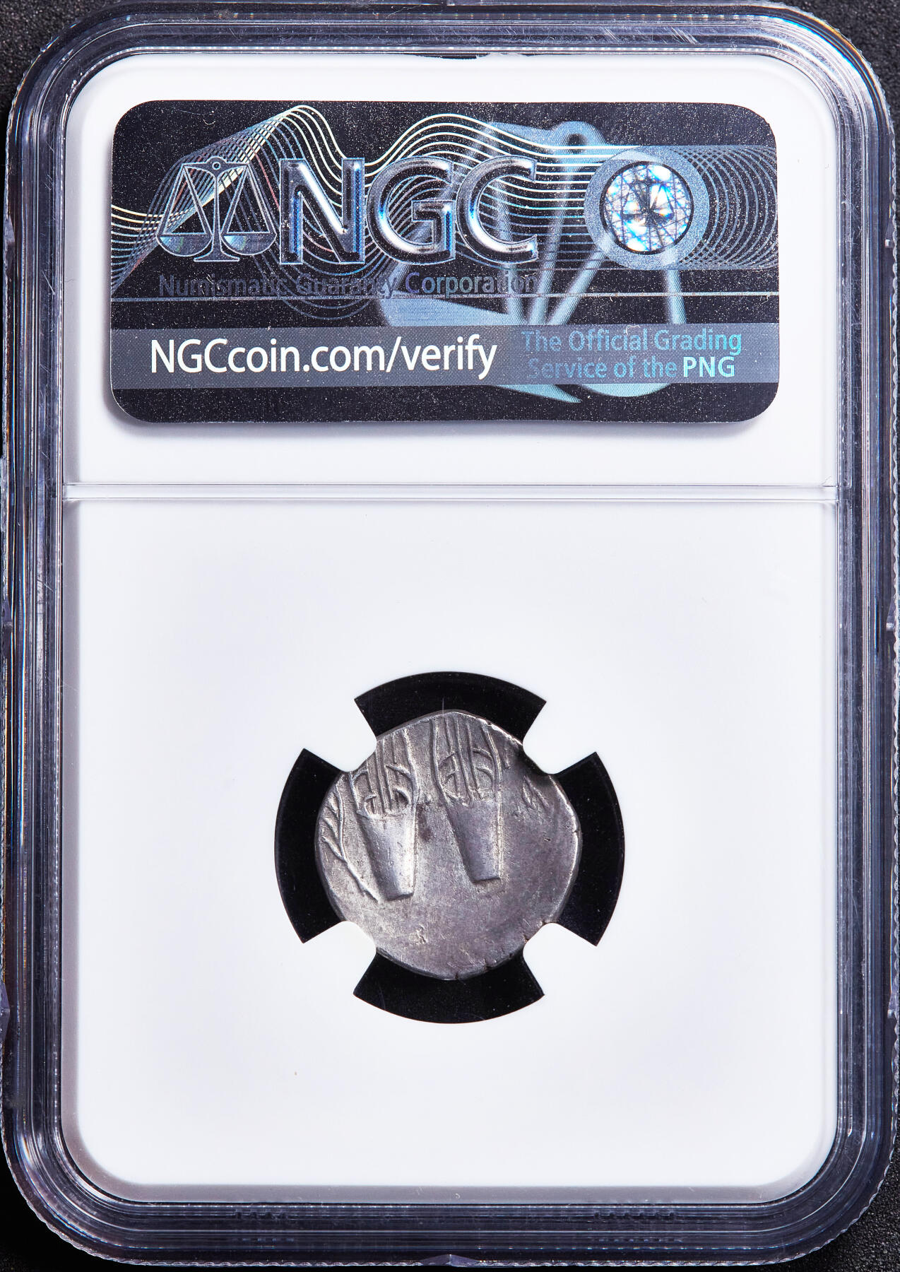 【俄甄集藏】满园春色-2026年(051)04-22星期三 晚 19:30 全场包邮 古罗马帝国公元前27-公元14年吕基亚联盟1德拉克马银币，NGC ChVF(Str 4/5, Sur 3/5)，马希凯塔斯发行，正面奥古斯都无冠冕面右像，背面双里拉琴，稀有品种