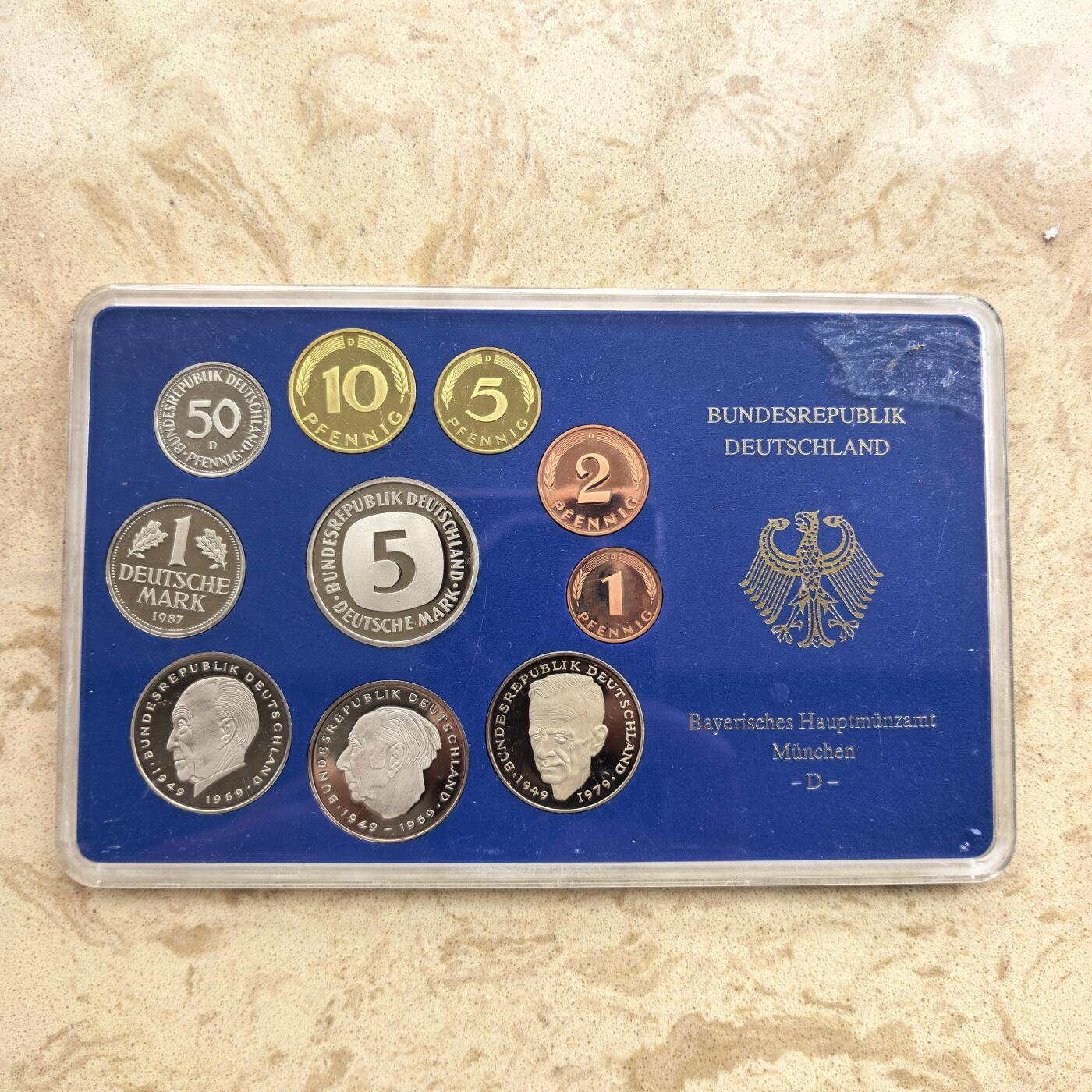 道一币馆币章第一百七十四场 原包装 德国1987年精制套币全套十枚-D标慕尼黑造币厂
