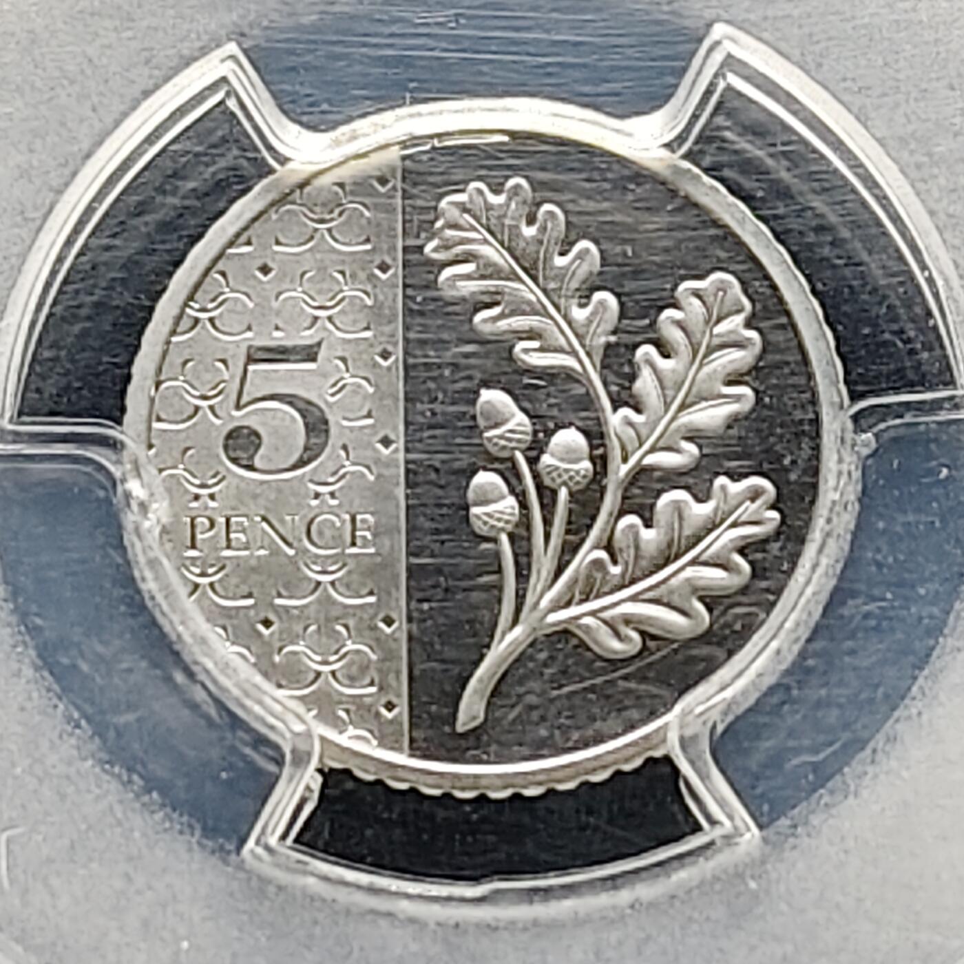 【全场包邮】纯粹捡漏拍521场 【收藏级·冠军分】英国2023年登基首年皇冠标5便士橡树-PCGS PR69 DCAM