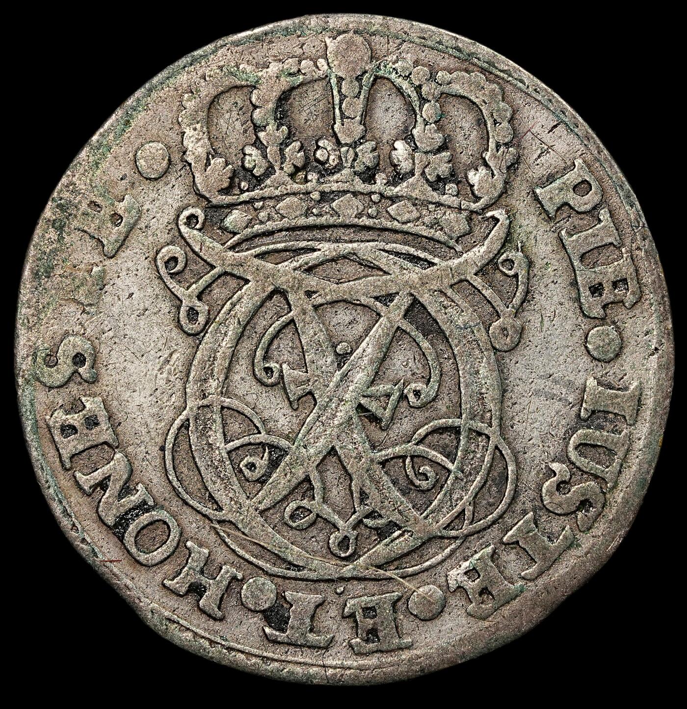 修遠堂世界钱币第111期 1724 年石勒苏益格 - 荷尔斯泰因 - 戈托普公国 6 斯基令银币，3.49g