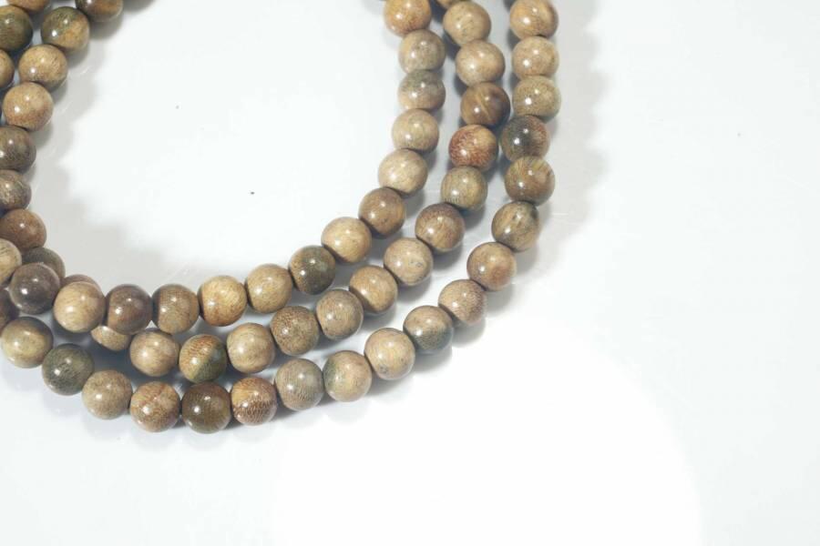 上海都达杂项专场八十一【全场包邮】  天然绿檀木0.6多圈圆珠手串63-316