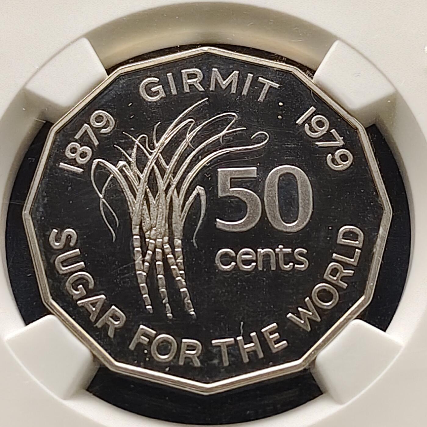 【全场包邮】纯粹捡漏拍521场 【收藏级·亚军分·少见】斐济1979年50分FAO精制纪念币-量6004-NGC PF67 ULTRA CAMEO（更高分仅1枚）