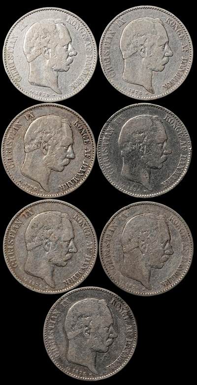 修遠堂世界钱币第111期 - 丹麦海豚2克朗，第一组，总重102.76g，含银80%