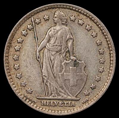 修遠堂世界钱币第111期 - 1944年瑞士1法郎银币，4.97g，含银83.5%