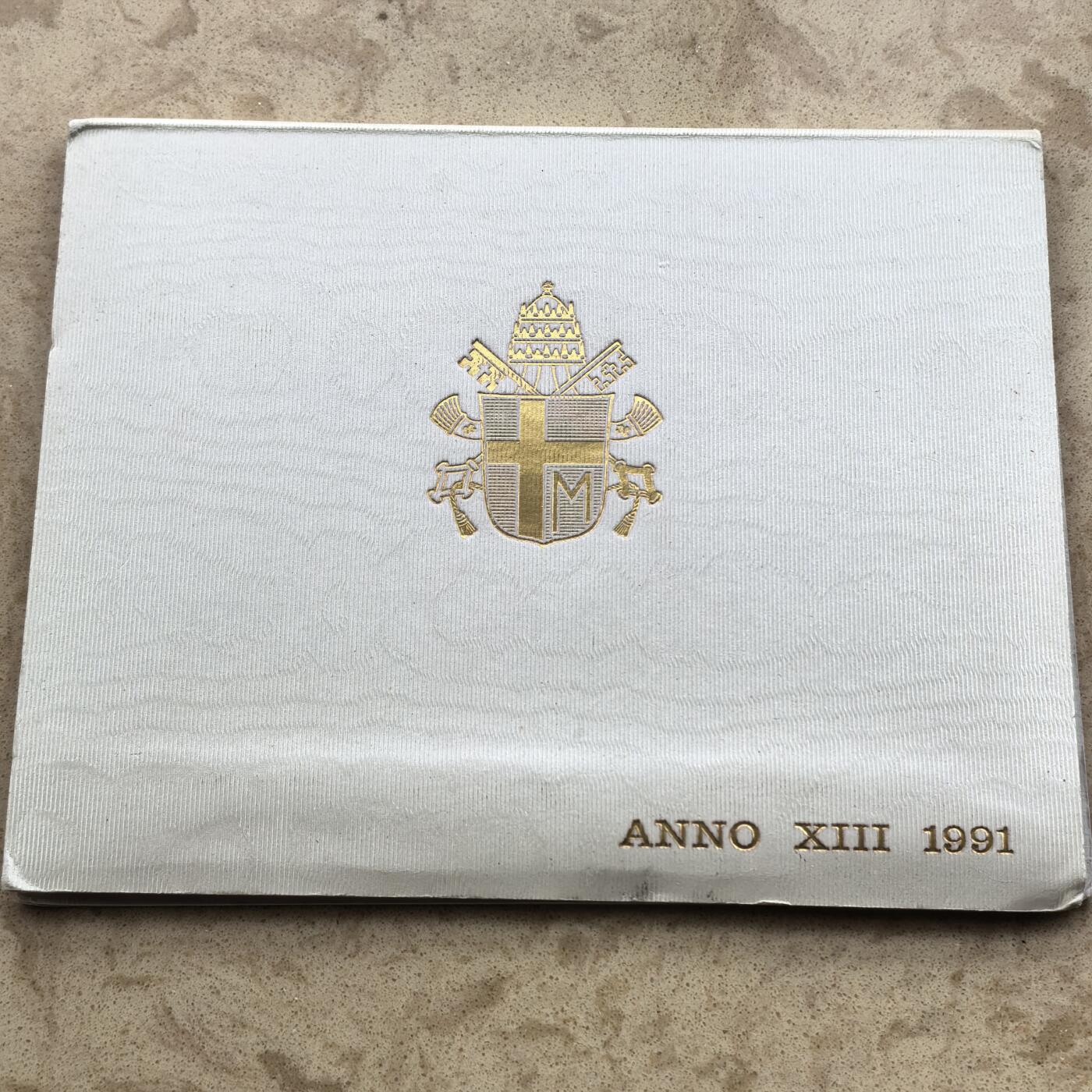 道一币馆币章第一百七十四场 原包装 梵蒂冈1991年清年套币七枚 含1000里拉银币