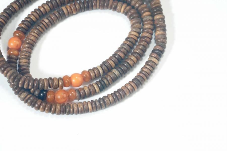 上海都达杂项专场八十一【全场包邮】  天然绿檀木多圈片珠手串63-317