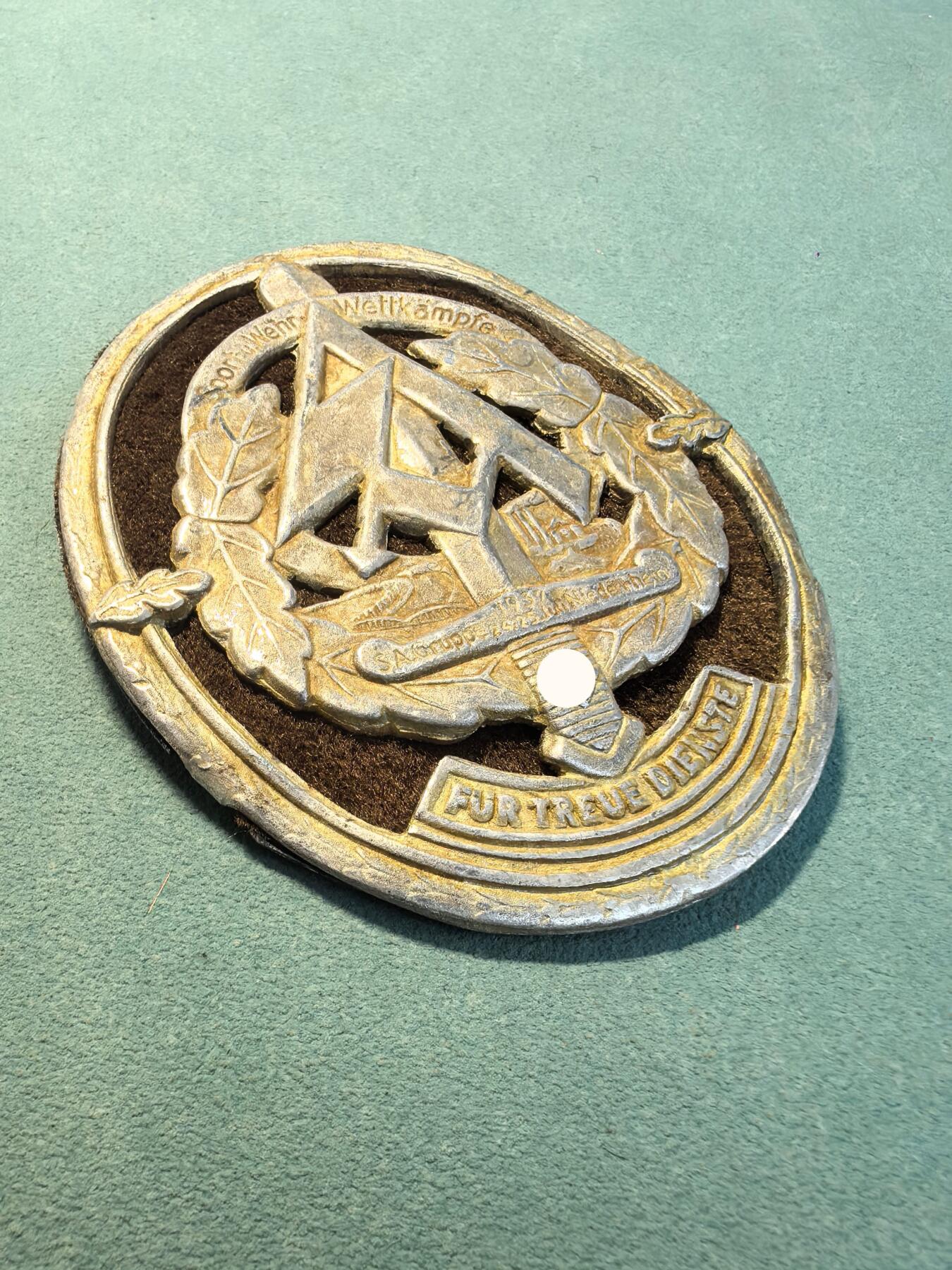 盛世勋华——号角文化勋章邮票专场拍卖第314期 德国（1939）冲锋队（SA）下莱茵大队1937年忠诚服务证章 极为少见 带厂标 极为少见