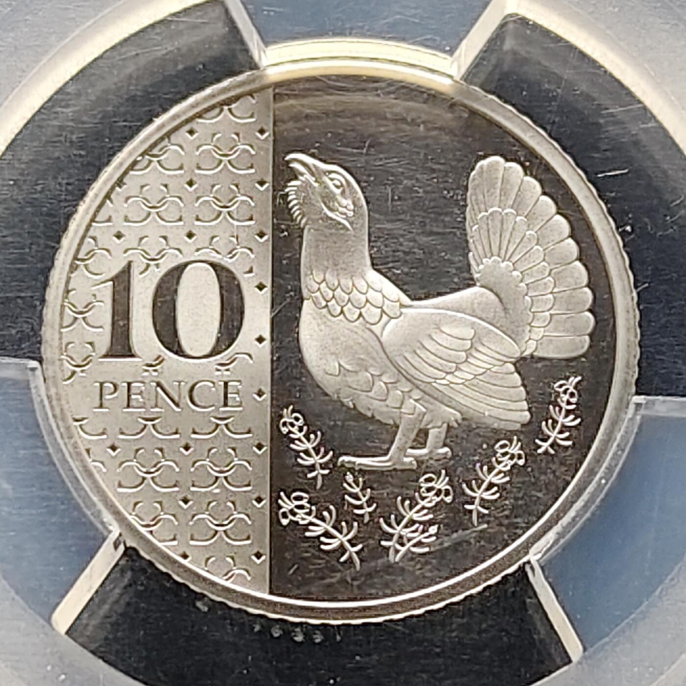 【全场包邮】纯粹捡漏拍521场 【收藏级·冠军分】英国2023年登基首年皇冠标10便士松鸡-PCGS PR69 DCAM